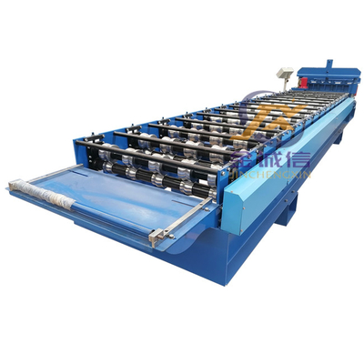 0.3-0.7mm Glazed Tile Roll Forming Machine PLC Langkah Mesin Pembuat Ubin