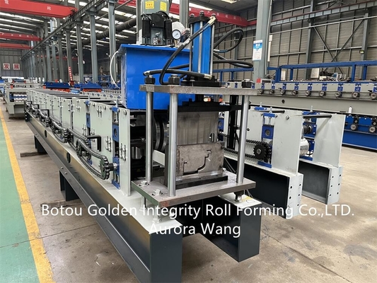 Aluminium Gutter Roll Forming Machine Lebar Bahan 100-300mm