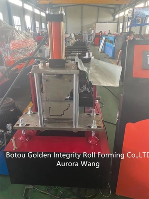 PPGI GI AL Roof Ridge Cap Roll Forming Machine 380V Rain Talang Membuat Mesin