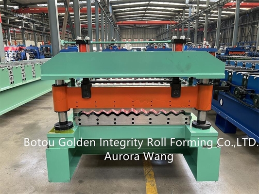 10-20m / mnt Mesin Roll Forming Plat Bergelombang PLC Mesin Pembuat Lembaran Atap Besi