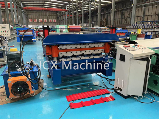 5.5kW Mesin Pembentuk Lapisan Ganda, Mesin Roll Forming Baja Warna Atap Bergelombang