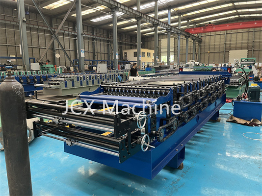5.5kW Mesin Pembentuk Lapisan Ganda, Mesin Roll Forming Baja Warna Atap Bergelombang