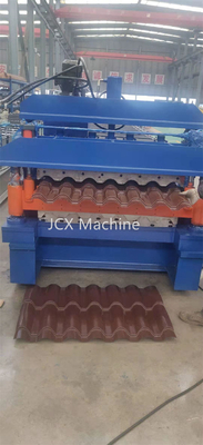 Mesin Roll Forming Ubin Otomatis Penuh Kontrol PLC Perangkat Potong Hidraulik