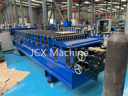 0.3-0.8mm Double Layer Roll Forming Machine Mesin Pembuat Atap Logam