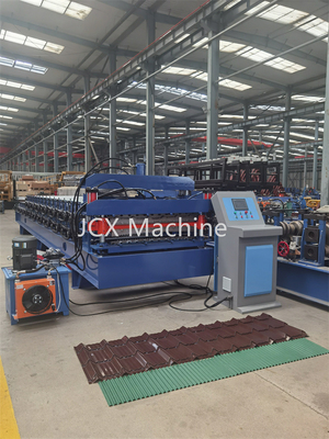 Warna Steel Tile Double Layer Roll Forming Machine Profil Disesuaikan