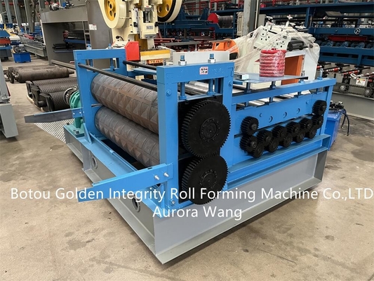 Lembaran Baja Aluminium Mesin Roll Forming Dingin Mesin Embossing Lembaran Logam CE