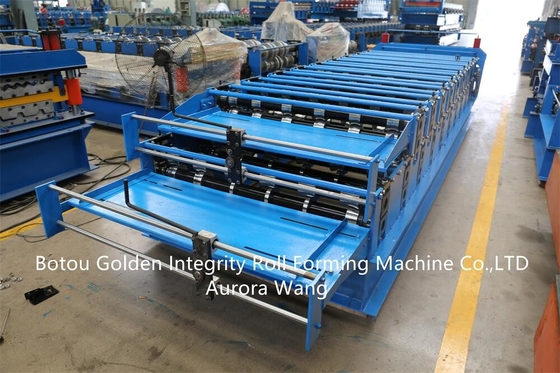 Lapisan ganda dek pelat atap lembaran panel ubin roll forming membuat mesin roll forming machine