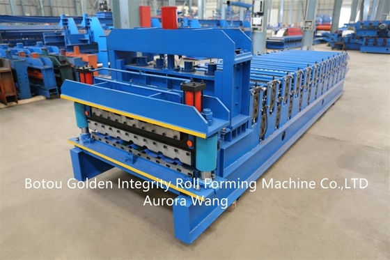 Gabungan mesin bahan bangunan lapisan ganda, bahan bangunan genteng trapesium, mesin roll forming