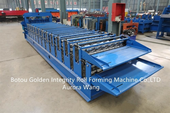 Gabungan mesin bahan bangunan lapisan ganda, bahan bangunan genteng trapesium, mesin roll forming