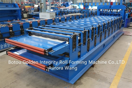 Hot Sale Panel Glazed Tile Roof Roll Forming Machine Double Layer Trapesium Panduan Logam Struktur Pilar