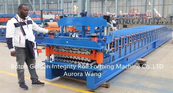 Hot Sale double layer roofing sheet roll forming machine untuk produksi trapesium dan lembaran bergelombang