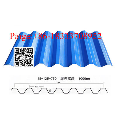 750 jenis Aluminium steel Trapesium Cladding Wall Panel Roll Forming Machine