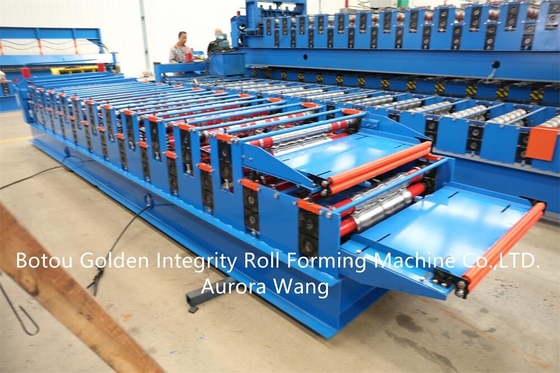 Atap Baru Menggunakan Double Layer Corrugated Profile Steel Roofing Sheet Roll Forming Machine Mesin Pembuat Genteng Atap