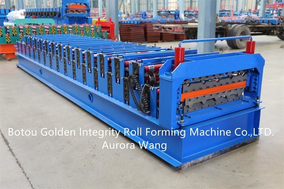 Mesin Bahan Bangunan Lapisan Ganda Gabungan Baja Tile Roofing Sheet Roll Forming Machine