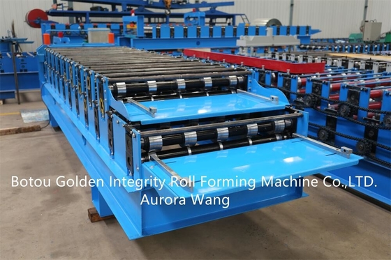 Bahan bangunan genteng trapesium lapisan ganda, produsen mesin roll forming