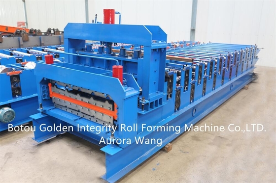 Mesin Roll Forming Lapisan Ganda Roll Pembentuk Atap Logam Baja Lembaran Panel Dinding Mesin Pembuat Ubin