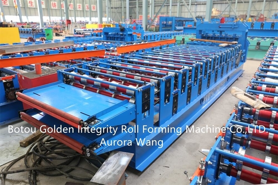 Mesin Roll Forming Lapisan Ganda Roll Pembentuk Atap Logam Baja Lembaran Panel Dinding Mesin Pembuat Ubin
