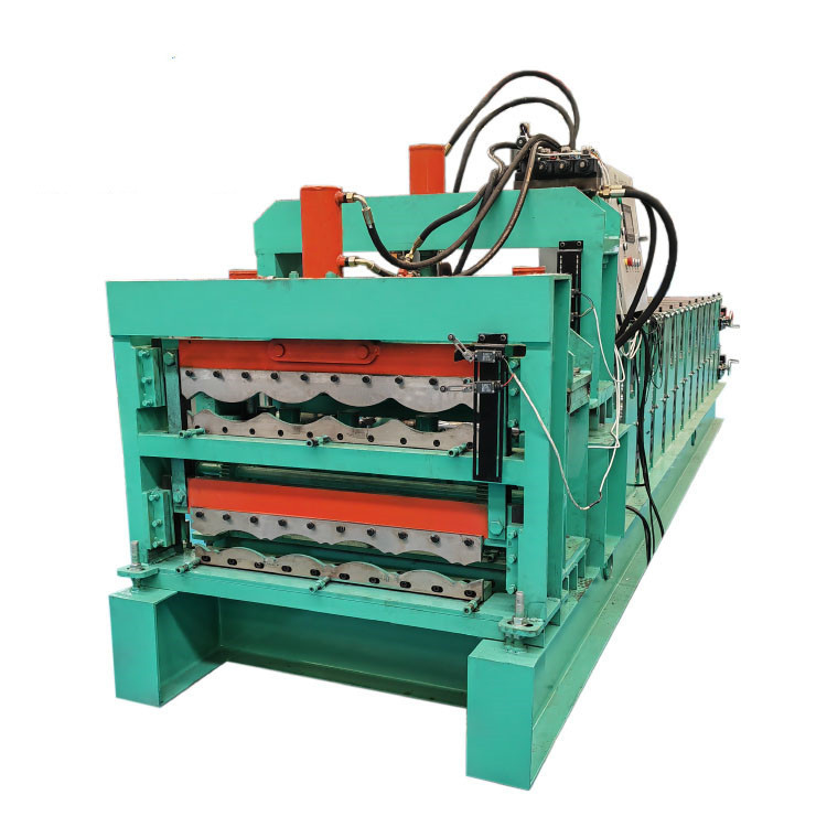 Steel Metal Sheets Double Deck Roll Forming Machine Untuk Panel Dinding Dan Atap