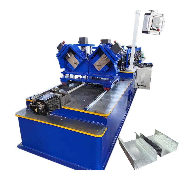 Steel Double C dan U Line Light Steel Stud Roll Forming Machine untuk Membuat Profil Drywall
