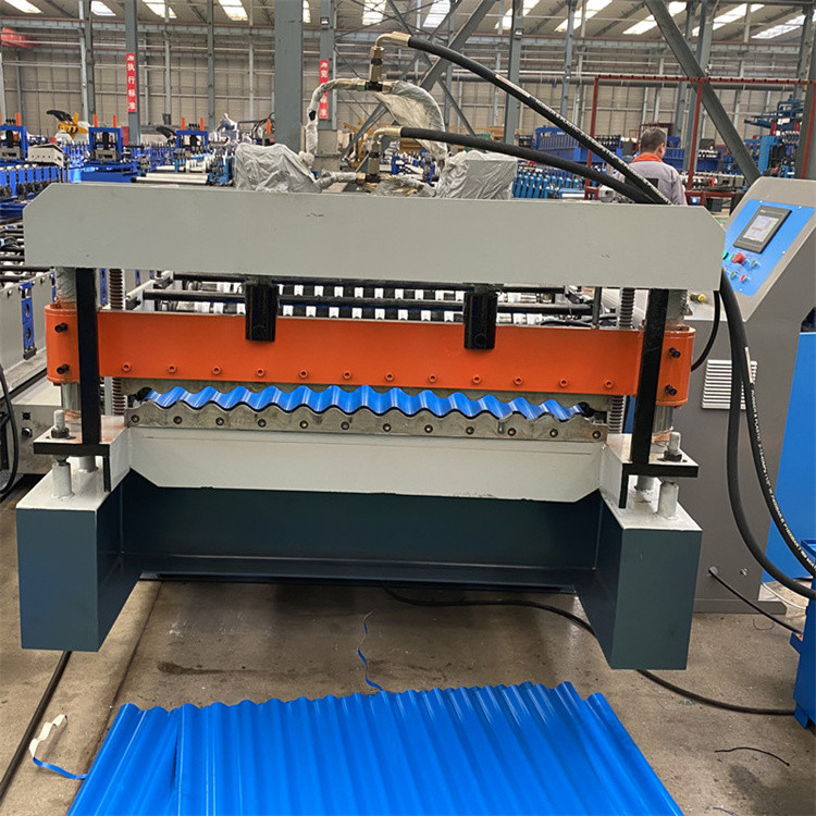 Lembaran Atap Baja Warna Logam Lembaran Bergelombang Roll Forming Membuat Harga Mesin