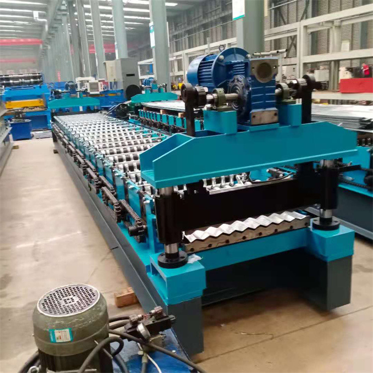 Metal Tile Corrugated Sheet Roll Forming Machine Untuk Bahan Bangunan Dinding Atap Panel