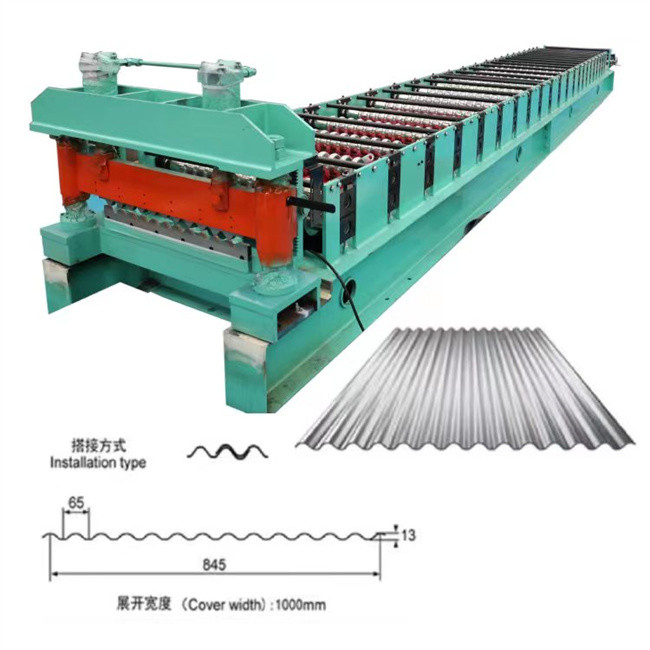 Panel dinding atap mesin roll membentuk lembaran bergelombang kecepatan tinggi 0,3-0,8mm 30m / mnt