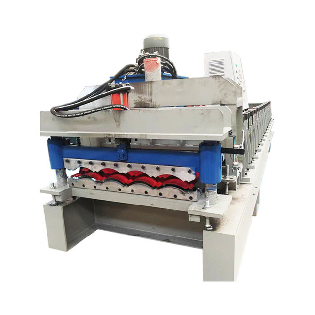 Panel Atap Logam Mengkilap Tile Roll Forming Machine Baja Warna Untuk Bahan Bangunan