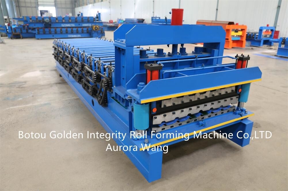 Gabungan mesin bahan bangunan lapisan ganda, bahan bangunan genteng trapesium, mesin roll forming